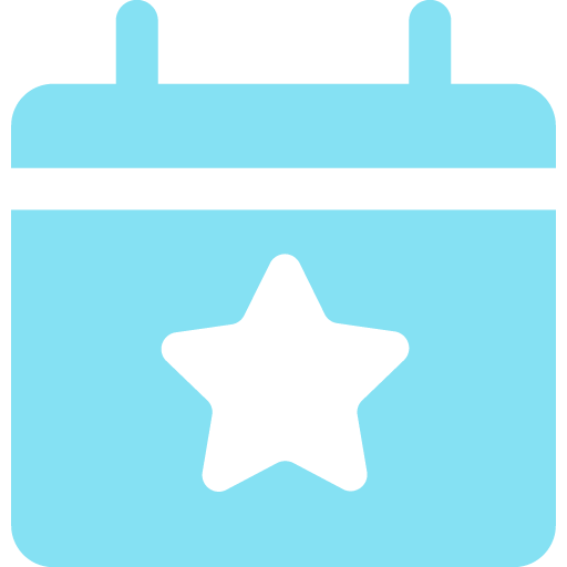 Icône d’un calendrier avec une étoile